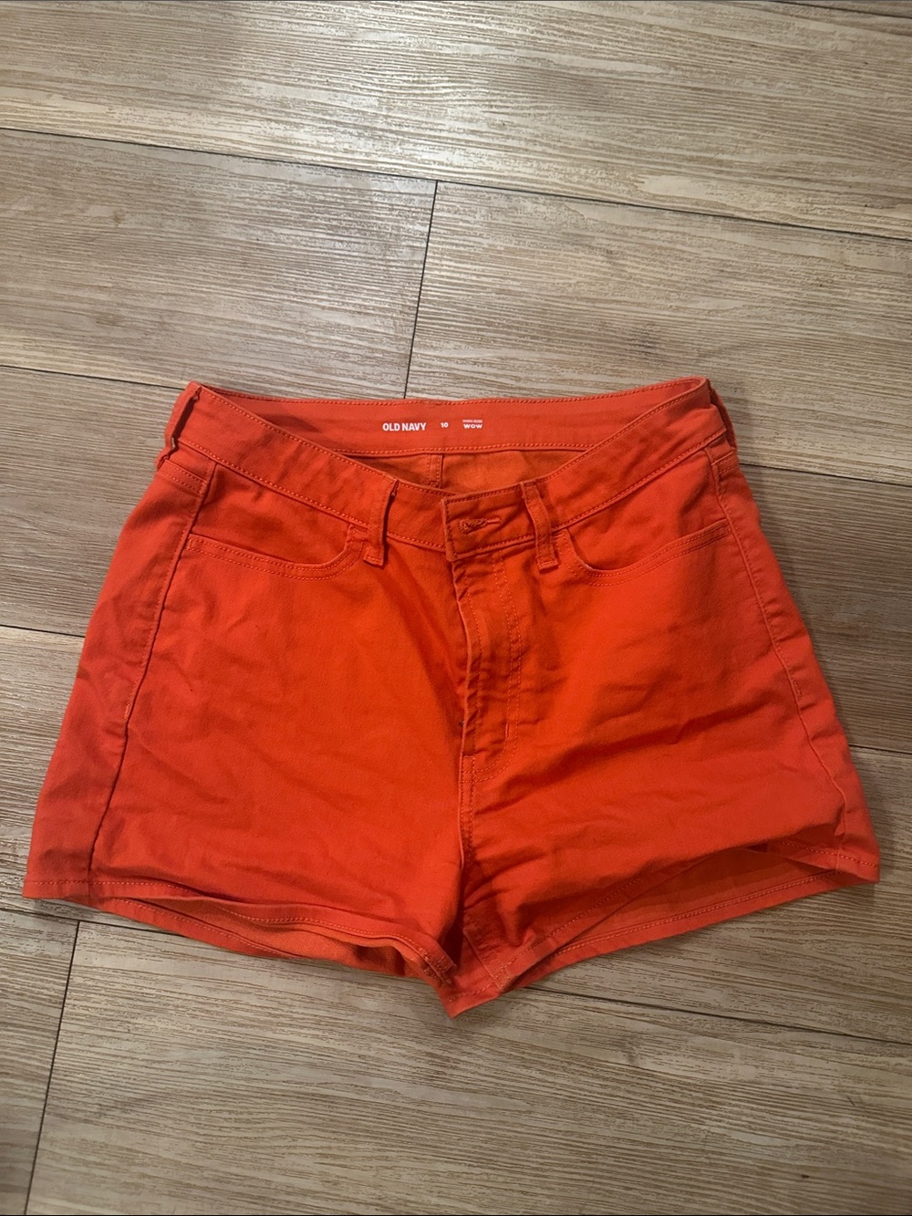Old Navy Bright Orange High-Waist Cotton Shorts